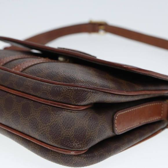 CELINE Macadam Canvas Shoulder Bag PVC Leather Brown Auth 79666 - Picture 11 of 16